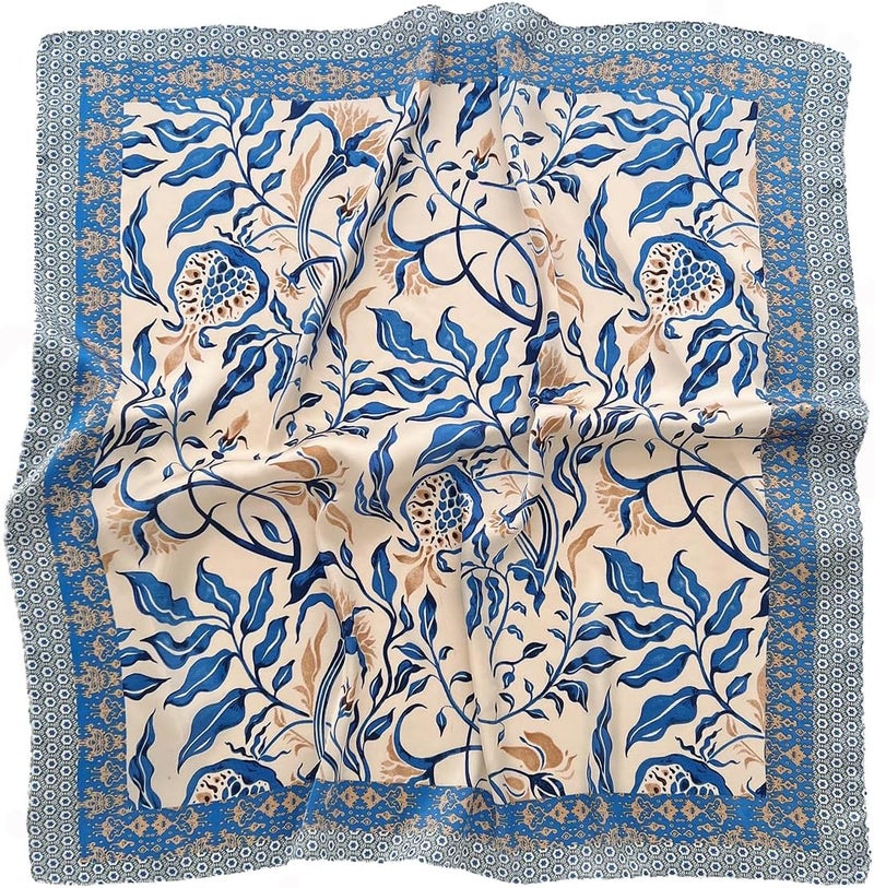 27.5" Silk Like Head Scarf For Women, Satin Hair Scarfs Large Square Scarves